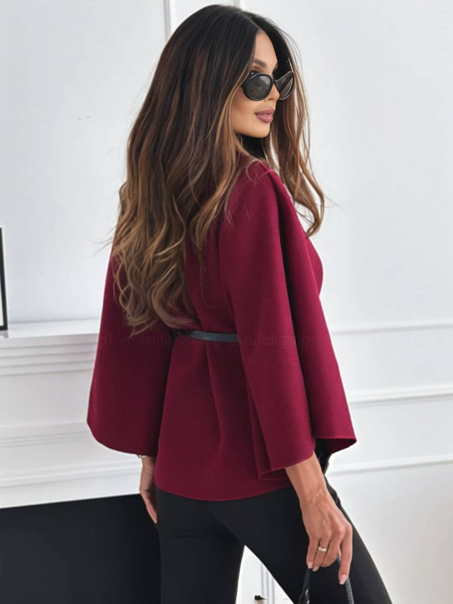 Sophia | Poncho Ceinturé Élégance Moderne