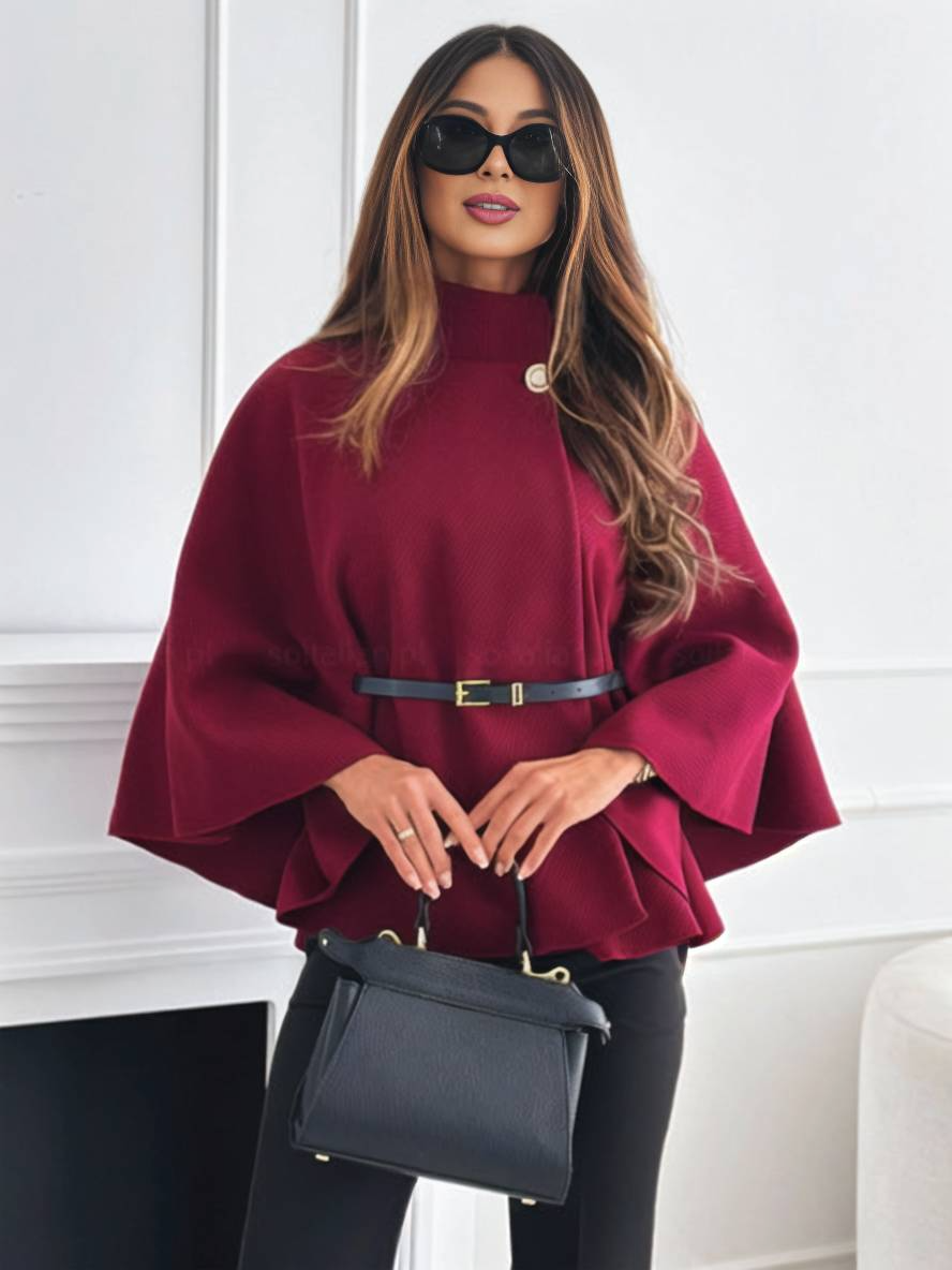 Sophia | Poncho Ceinturé Élégance Moderne