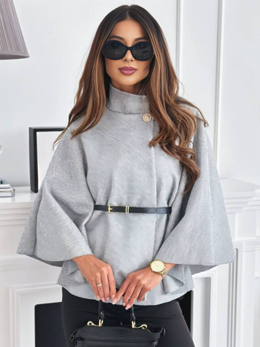Sophia | Poncho Ceinturé Élégance Moderne